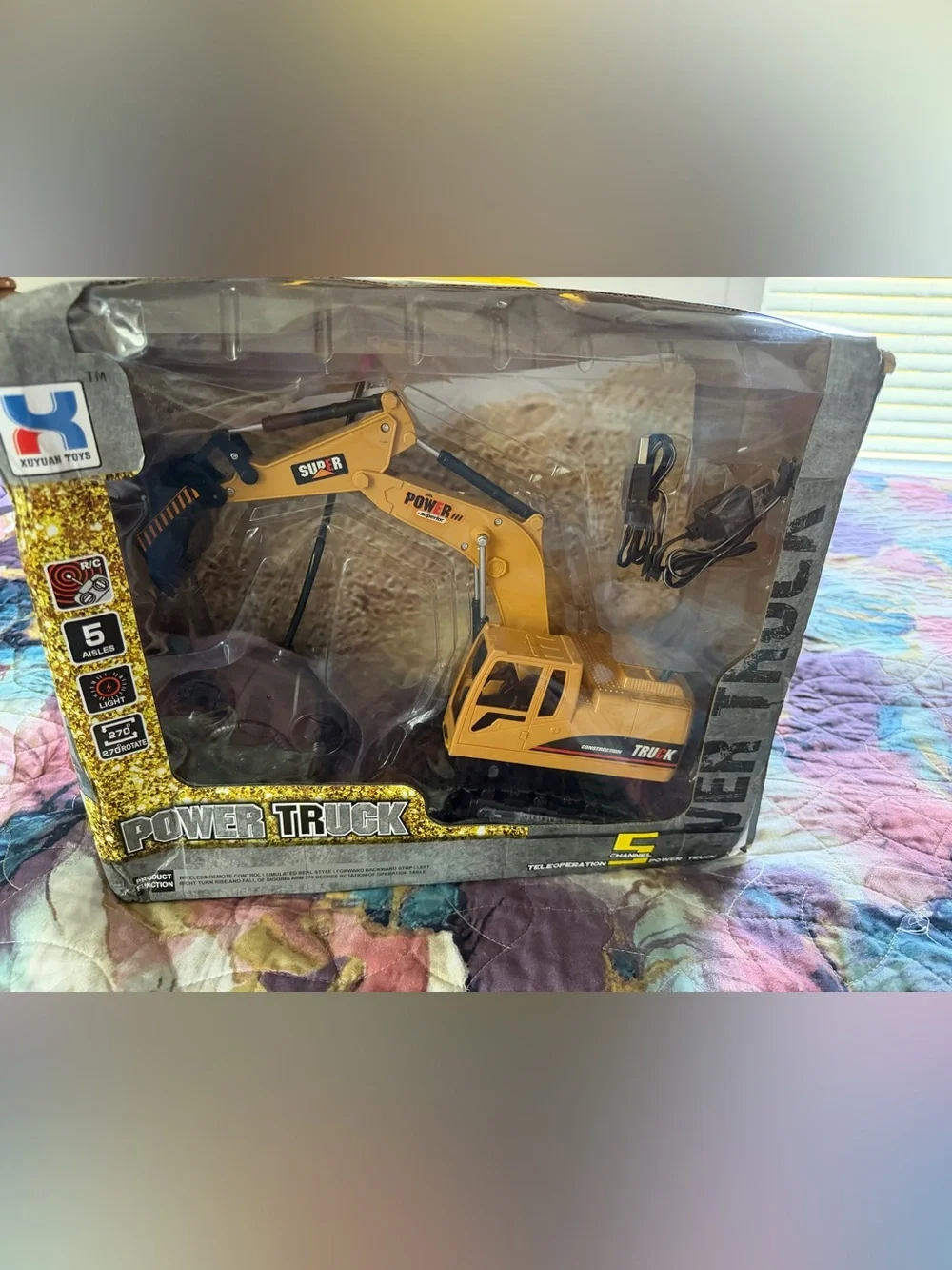 Yellow Remote Control Excavator Toy by Xuyuhe Toys - Power Truck